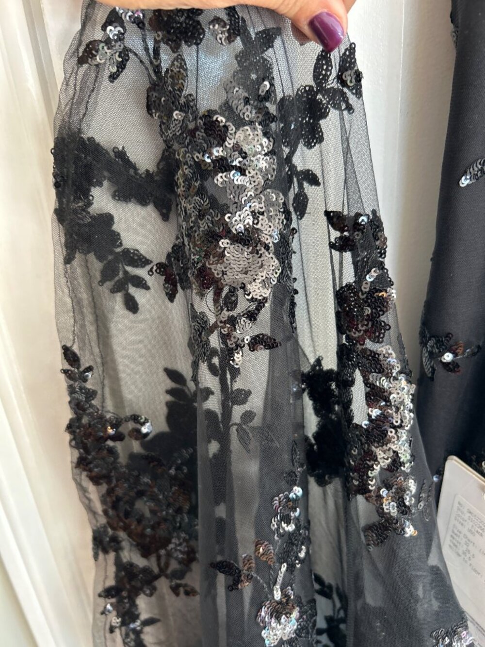 NWT Stacee’s Black Floral Whimsygoth Gown Sz 0 Sheer Lace Overlay Prom Dress - Picture 10 of 13